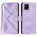 For vivo Y72 5G India Line Pattern Skin Feel Leather Phone Case(Light Purple)
