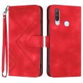 For vivo Y17/Y15/Y12/Y11 Line Pattern Skin Feel Leather Phone Case(Red)