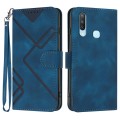 For vivo Y17/Y15/Y12/Y11 Line Pattern Skin Feel Leather Phone Case(Royal Blue)