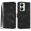 For vivo Y27 4G Global Line Pattern Skin Feel Leather Phone Case(Black)