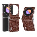 For ZTE nubia Flip ABEEL Three Parts Frosted Transparent Frame Genuine Leather Canopy Phone Case(Bro