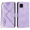 For Sharp Aquos Sense 6/Aquos Sense6s Line Pattern Skin Feel Leather Phone Case(Light Purple)
