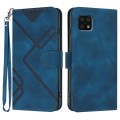 For Sharp Aquos Sense 6/Aquos Sense6s Line Pattern Skin Feel Leather Phone Case(Royal Blue)