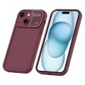For iPhone 15 Aromatherapy Liquid Silicone Phone Case(Wine Red)