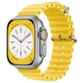 For Apple Watch SE 44mm ZGA Ocean Silicone Watch Band(Yellow)