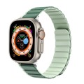 For Apple Watch Series 8 45mm ZGA Two Color Magnetic Silicone Watch Band(Dark Green+Light Green)