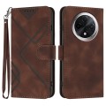 For Xiaomi Redmi A3 Pro Line Pattern Skin Feel Leather Phone Case(Coffee)
