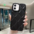 For iPhone 11 Metallic Paint Diamond Lattice Skin Feel Full Coverage Shockproof Phone Case(Black)