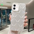 For iPhone 11 Metallic Paint Diamond Lattice Skin Feel Full Coverage Shockproof Phone Case(White)