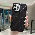 For iPhone 12 Pro Metallic Paint Diamond Lattice Skin Feel Full Coverage Shockproof Phone Case(Black