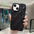 For iPhone 13 Metallic Paint Diamond Lattice Skin Feel Full Coverage Shockproof Phone Case(Black)