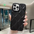 For iPhone 15 Pro Metallic Paint Diamond Lattice Skin Feel Full Coverage Shockproof Phone Case(Black