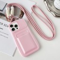For iPhone 15 Pro Max Metallic Paint Skin Feel Full Coverage Shockproof Phone Case with Card Bag + L