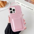 For iPhone 15 Pro Max Metallic Paint Skin Feel Full Coverage Shockproof Phone Case with Card Bag(Pin