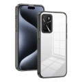 For OPPO A16 2.5mm Anti-slip Clear Acrylic Hybrid TPU Phone Case(Black)