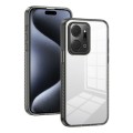 For Honor X7a 2.5mm Anti-slip Clear Acrylic Hybrid TPU Phone Case(Black)