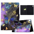 For iPad mini 6 Voltage Painted Smart Leather Tablet Case(Gold Butterflies)