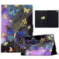 For iPad mini 5/4/3/2/1 Voltage Painted Smart Leather Tablet Case(Gold Butterflies)