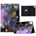 For iPad Air 10.9 2022 / 2020 Voltage Painted Smart Leather Tablet Case(Gold Butterflies)
