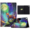 For Samsung Galaxy Tab S6 Lite 2024/2022 Voltage Painted Smart Leather Tablet Case(Moonlight Fox)