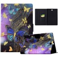 For Samsung Galaxy Tab A 9.7 T550 Voltage Painted Smart Leather Tablet Case(Gold Butterflies)