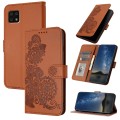 For Sharp Aquos Sense 6/Aquos Sense6s Datura Flower Embossed Flip Leather Phone Case(Brown)