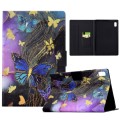 For Lenovo Tab M9 Voltage Painted Smart Leather Tablet Case(Gold Butterflies)