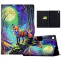 For Lenovo Tab M10 Plus 3rd Gen Voltage Painted Smart Leather Tablet Case(Moonlight Fox)
