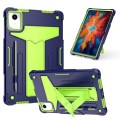 For Lenovo Tab M11/ Xiaoxin Pad 11 2024 T Holder Robot Silicone Hybrid PC Tablet Case(Navy Yellow Gr