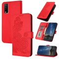 For vivo Y20a/Y20g/Y12a Datura Flower Embossed Flip Leather Phone Case(Red)