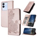 For vivo V29e 5G Global/Y200 5G Global Datura Flower Embossed Flip Leather Phone Case(Rose Gold)