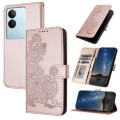 For vivo V29 5G Global/V29 Pro Datura Flower Embossed Flip Leather Phone Case(Rose Gold)