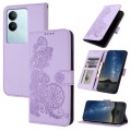 For vivo V29 5G Global/V29 Pro Datura Flower Embossed Flip Leather Phone Case(Purple)