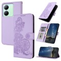 For vivo Y36 5G Global/Y36 4G Global Datura Flower Embossed Flip Leather Phone Case(Purple)