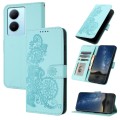 For vivo V29 Lite Datura Flower Embossed Flip Leather Phone Case(Light blue)