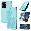 For vivo Y77e 5G Datura Flower Embossed Flip Leather Phone Case(Light blue)