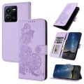 For vivo Y22 4G Global/Y77 5G Global Datura Flower Embossed Flip Leather Phone Case(Purple)