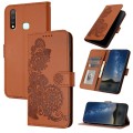 For vivo Y19/U3/Y5s/Z5i/U20 Datura Flower Embossed Flip Leather Phone Case(Brown)