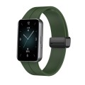 For Honor Band 9 Magnetic Folding Black Buckle Silicone Watch Band(Green)