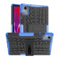 For Lenovo Tab M11/ Xiaoxin Pad 11 2024 Tire Texture TPU Hybrid PC Tablet Case with Holder(Blue)