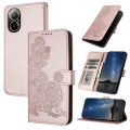 For Realme C67 4G Global Datura Flower Embossed Flip Leather Phone Case(Rose Gold)