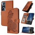 For Realme C65 4G Datura Flower Embossed Flip Leather Phone Case(Brown)