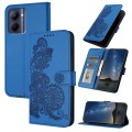 For Realme C33 2022 Global/2023 Global Datura Flower Embossed Flip Leather Phone Case(Blue)