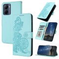 For Realme C33 2022 Global/2023 Global Datura Flower Embossed Flip Leather Phone Case(Light blue)