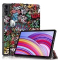 For Xiaomi Redmi Pad Pro Custer Painted 3-Fold Stand Leather Smart Tablet Case(Graffiti)