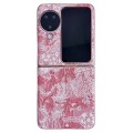 For OPPO Find N3 Flip Embroidery Style Full Coverage Phone Case(Pink)