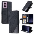 For Motorola Moto G24 / G04 Skin Feel Splicing Leather Phone Case(Black)
