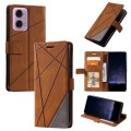 For Motorola Moto G24 / G04 Skin Feel Splicing Leather Phone Case(Brown)