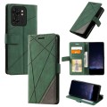 For Motorola Edge 40 Skin Feel Splicing Leather Phone Case(Green)
