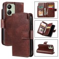 For Xiaomi Redmi 13C 4G Global Tri-Fold 9-Card Wallets Leather Phone Case(Brown)